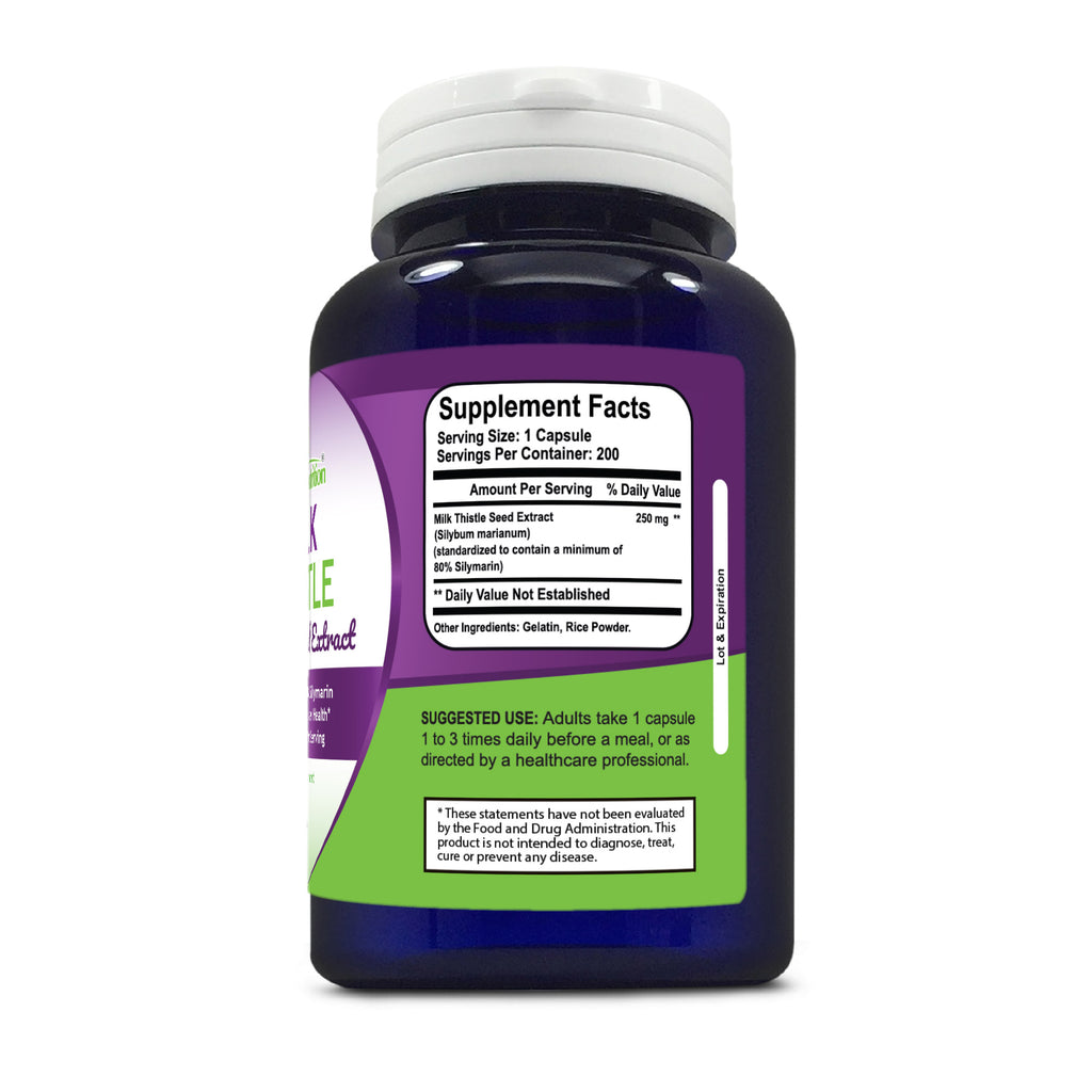 Milk Thistle Standardized Extract 80% - 200 Capsules