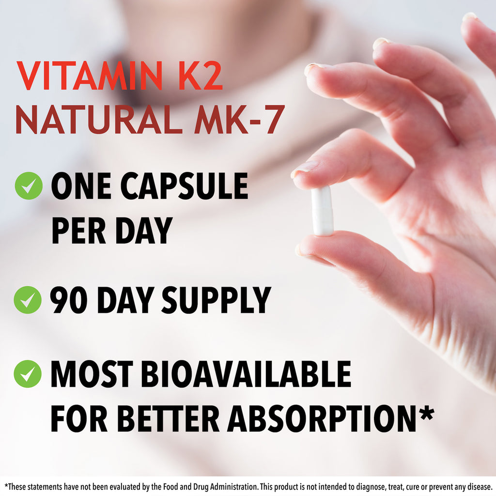 Vitamin K2 Natural MK-7 - 100 Capsules